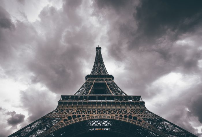 Dark Prospects. Storm Clouds over the Eiffel Tower. Photo by Benny Jackson.